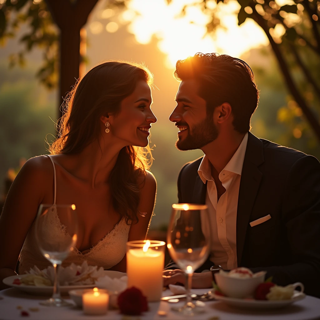 Couple Reconnecting Emotionally Over a Candlelit Dinner